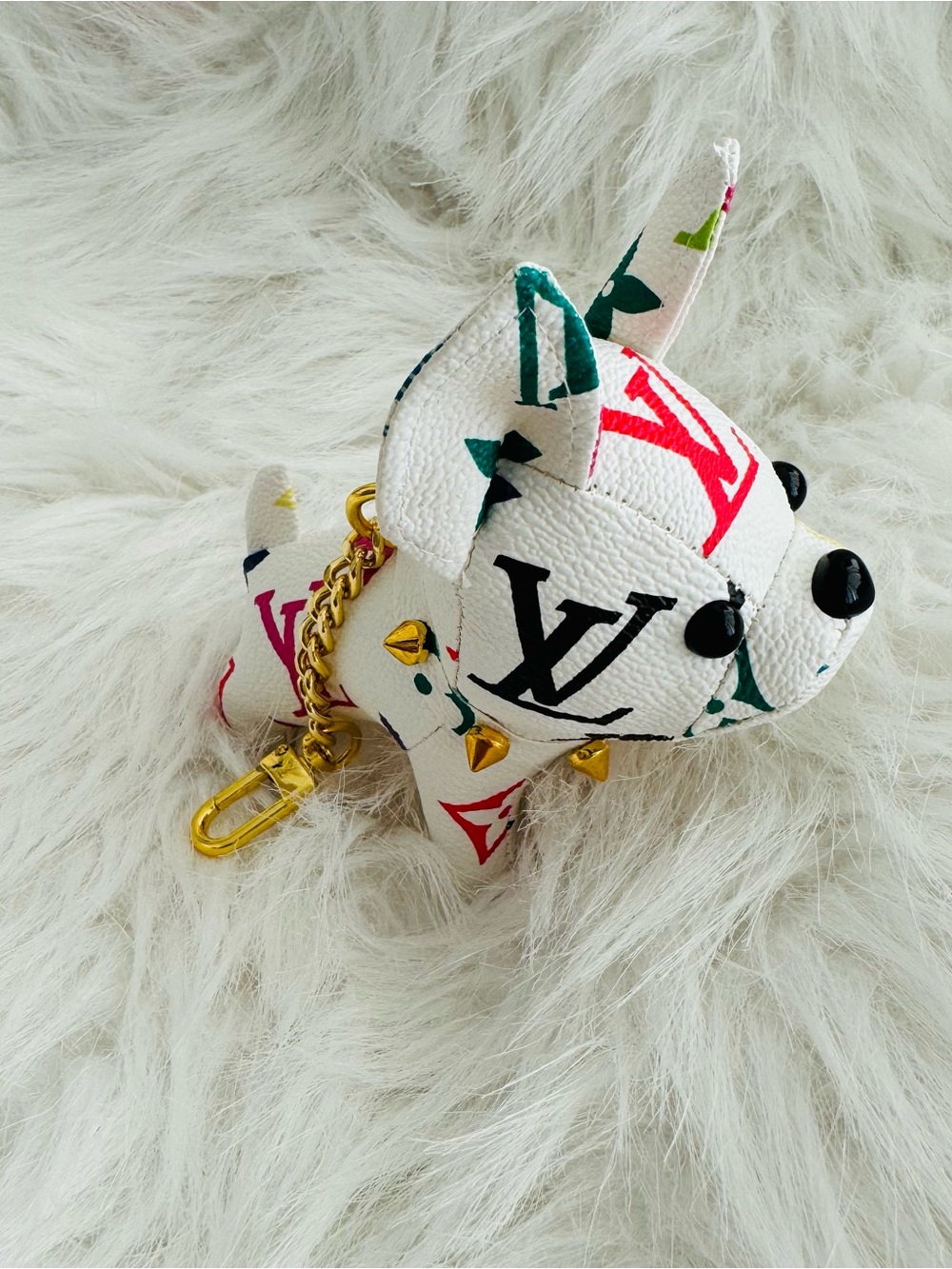 ✨ BRAND NEW! Handmade Reworked Luxury Monogram Mini Dog Bag Charm Keychain ✨
